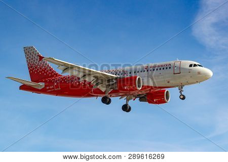 Moscow, Russia - March 14, 2019: Aircraft Airbus A319-115 Vp-biv Of Rossiya - Russian Airlines Going