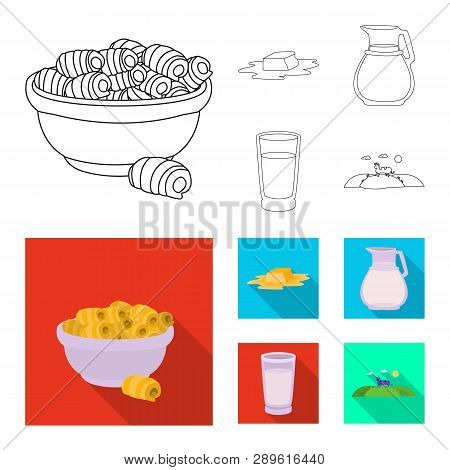 Vector Design Of Creamy And Product Logo. Collection Of Creamy And Farm Stock Symbol For Web.