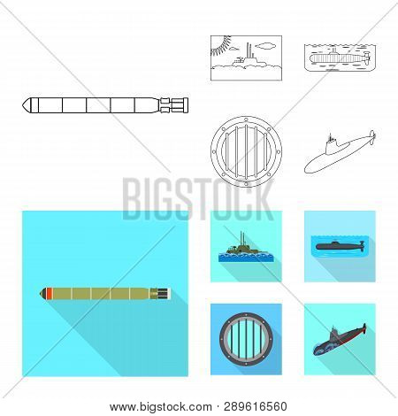 Vector Design Of War  And Ship Logo. Collection Of War  And Fleet Stock Vector Illustration.