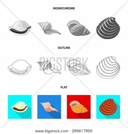 Vector Illustration Of Animal And Decoration Sign. Collection Of Animal And Ocean Stock Vector Illus
