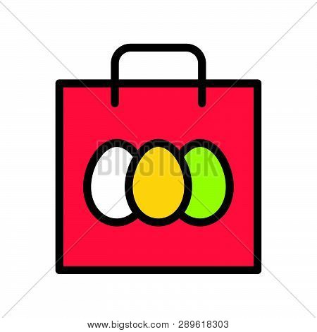 Easter Bag Vector, Easter Filled Style Icon Editable Stroke