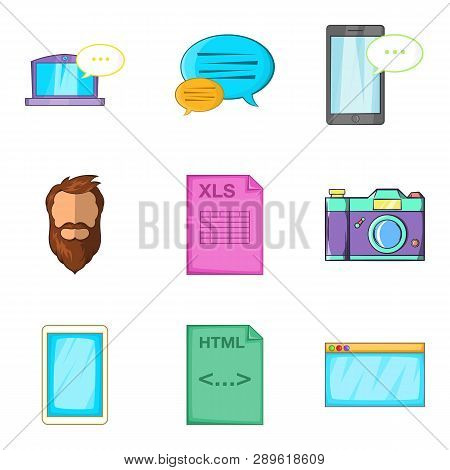Screenshot Icons Set. Cartoon Set Of 9 Screenshot Icons For Web Isolated On White Background