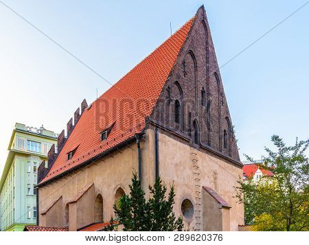 Old New Synagogue In Jewish Quarter Josefov In Prague, Czech Republic