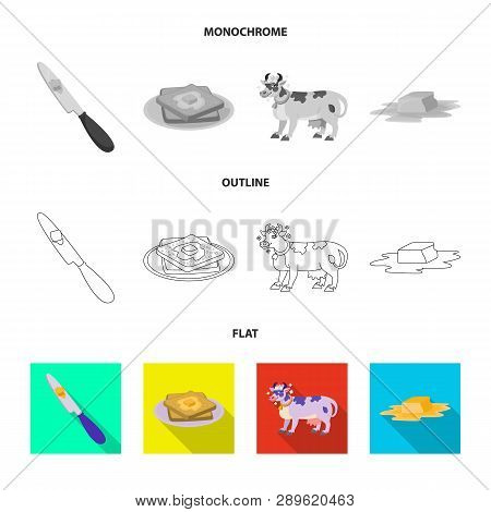 Isolated Object Of Creamy And Product Logo. Collection Of Creamy And Farm Vector Icon For Stock.