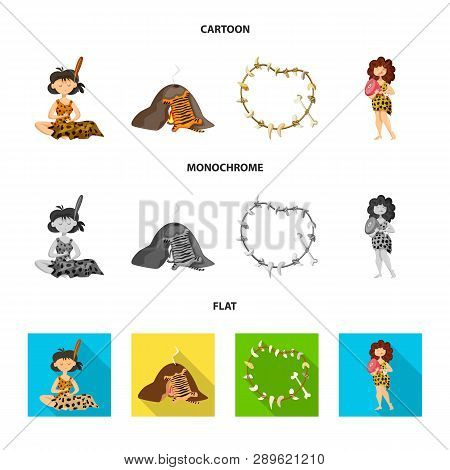 Vector Illustration Of Evolution  And Prehistory Sign. Set Of Evolution  And Development  Vector Ico