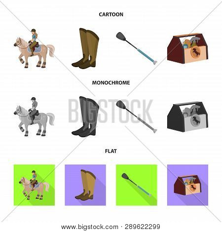 Vector Design Of Equipment And Riding Symbol. Set Of Equipment And Competition Stock Vector Illustra
