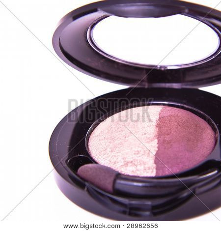 sombras redondas conjunto com pincel sobre fundo branco