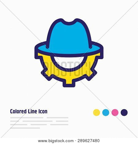 Illustration Of Seo Whitehat Icon Colored Line. Beautiful Marketing Element Also Can Be Used As Tril
