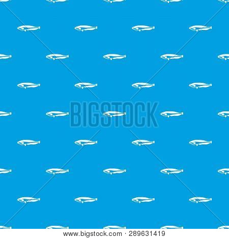 Atlantic Mackerel, Scomber Scombrus Pattern Repeat Seamless In Blue Color For Any Design. Geometric 
