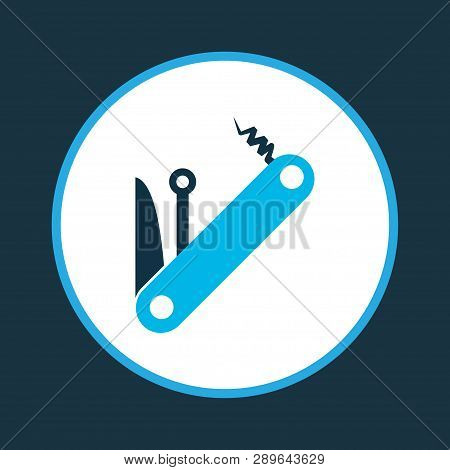 Multitool Icon Colored Symbol. Premium Quality Isolated Penknife Element In Trendy Style.