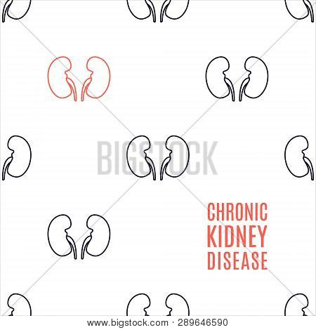 Chronic Kidney Disease Awareness Icon Patterned Poster
