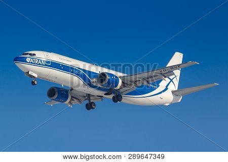 Moscow, Russia - March 14, 2019: Aircraft Boeing 737-400f Vq-bvf Of Atran - Aviatrans Cargo Airlines