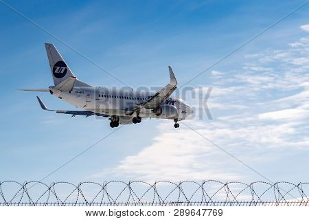 Moscow, Russia - March 14, 2019: Aircraft Boeing 737-524(wl) Vp-bfs Of Utair Aviation Going To Landi