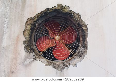 Old Industrial Fan Extractor In Steel Sheet.