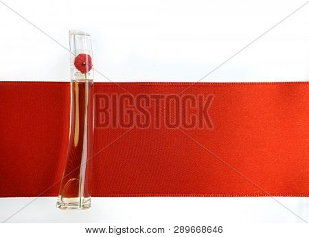 Prague, Czech Republic- January 22, 2019. Perfume KENZO bottle on white background.  Kenzo Flower Perfume