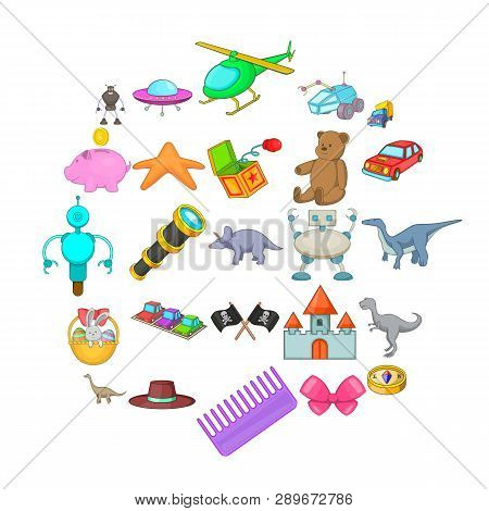 Sideshow Toy Icons Set. Cartoon Set Of 25 Sideshow Toy Icons For Web Isolated On White Background