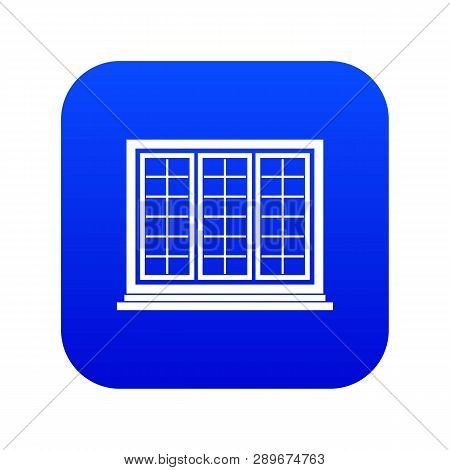 Wooden Tricuspid Window Icon Digital Blue For Any Design Isolated On White Illustration