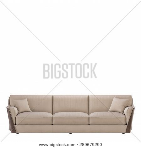Three Seater Sofa Fabric On A White Background 3d