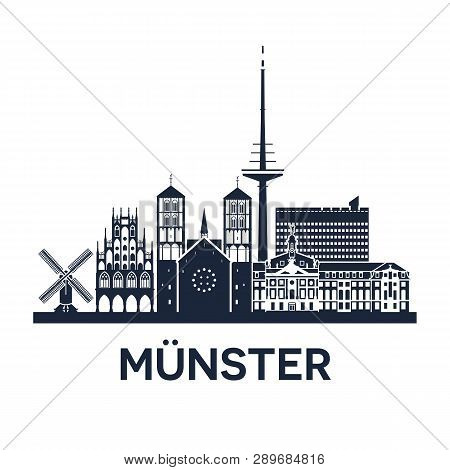Skyline Emblem Of Munster, City In North Rhine-westphalia, Germany