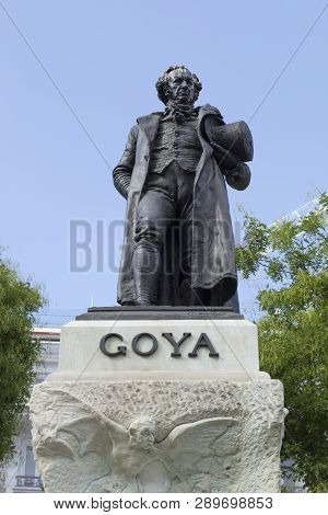 Madrid, Spain - Sept 12th, 2018: Bronze Statue Of Francisco De Goya, Beside The Prado Museum, Madrid