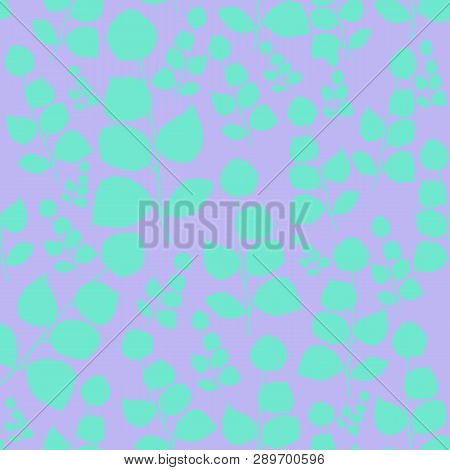 Acqua Eucalyptus Leaves On Pink Background Seameless Repeat.