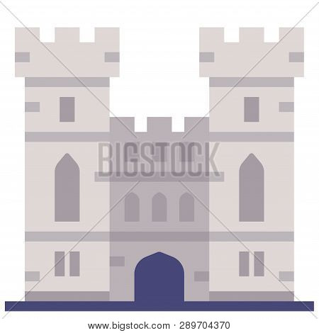Windsor Castle Vector Illustration In Flat Color Design