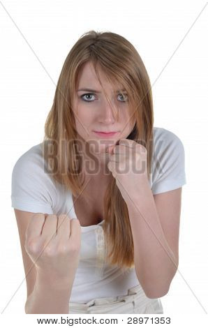 Frau Kickboxer Faust