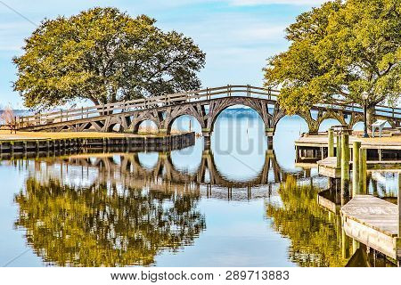 This Is A Bridge In Historical Corolla Park. Looking Out At Whole Head Bay In Corolla Nc. At The Out