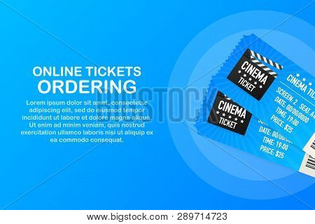 Online Cinema, Internet Streaming. Web Banners, Web Sites, Printed Materials. Vector Stock Illustrat