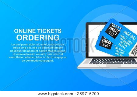 Online Cinema, Internet Streaming. Web Banners, Web Sites, Printed Materials. Vector Stock Illustrat