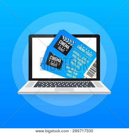 Online Cinema, Internet Streaming. Web Banners, Web Sites, Printed Materials. Vector Stock Illustrat