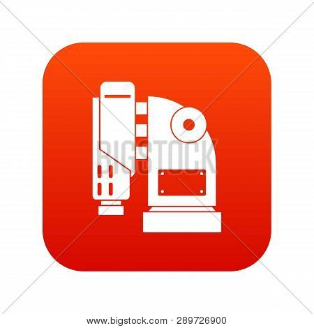 Pneumatic Hammer Machine Icon Digital Red For Any Design Isolated On White Illustration