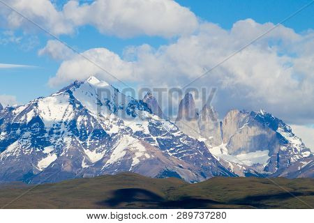 Sarmiento Lake View, Torres Del Paine National Park, Chile. Chilean Patagonia Landscape