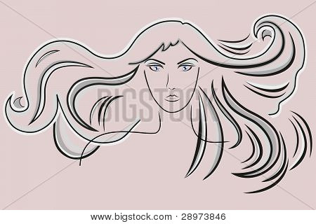 bella donna con i capelli ondulati