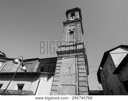 San Giuseppe Church In Alba In Black And White