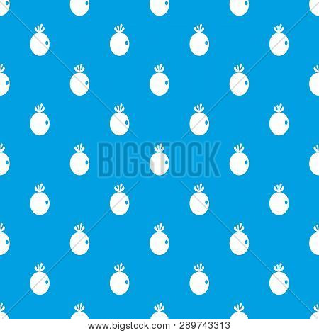 Feijoa Fruit Pattern Repeat Seamless In Blue Color For Any Design. Geometric Illustration
