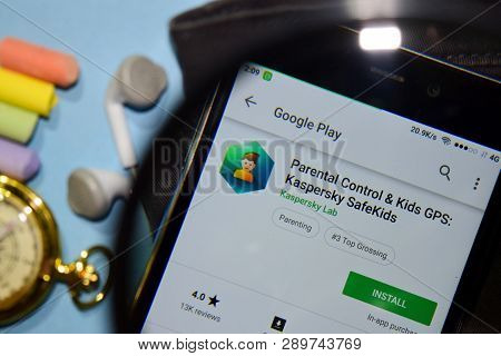 Bekasi, West Java, Indonesia. March 16, 2019 : Parental Control & Kids Gps: Kaspersky Safekids Dev A