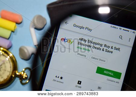 Bekasi, West Java, Indonesia. March 16, 2019 : Ebay Shopping: Buy & Sell, Discover Deals & Save Dev 