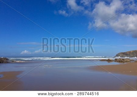 Beautiful Cloud Over The Ocean, Seascape, Beautiful Beach, Pacifying Landscape