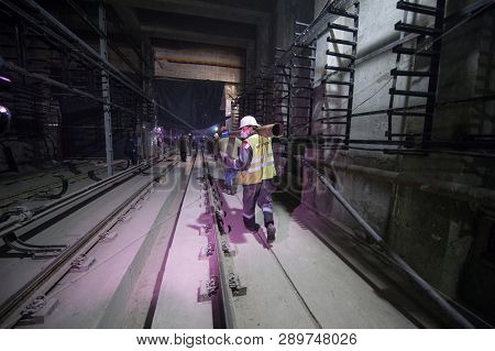 Construction Of A Subway Station.