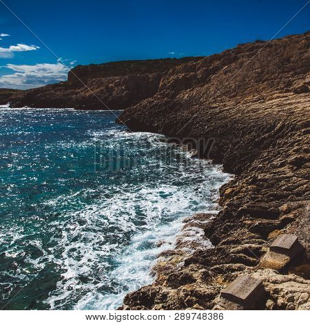 Beautiful Sea Shore In Cyprus. A View Of A Sea Shore In Kavo Greko Nenar Aiya Napa, Cyprus