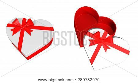 3d Rendering White Boxes With Heart Shaped