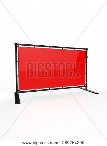 Backdrop Stand For Banners Isolated On White Background . 3d Illustration
