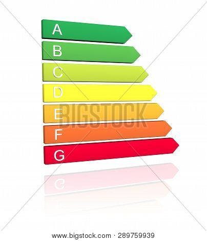 New 2019 European Energy Efficiency Classification Label With Classes From A To G Isolated On White 