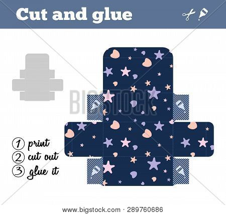 Education Paper Game For Children. Create Printable Box For Small Things, Trifles, Trinkets, Sweets,