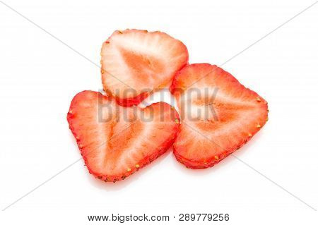 Red Fresh Strawberry Isolated On White Background