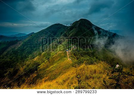 Khao Chang Phueak Is A Mountain With In Thong Pha Phum National Park In Kanchanaburi, Thailand.it Is
