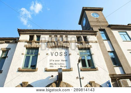 Voss, Norway - July 16, 2018: Voss Railway Station During Norway In A Nutshell Tour