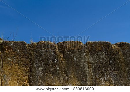 Colonial Construction Wall, Bahareque. Close-up Image Colombia