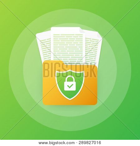 Document Protection Concept, Confidential Information And Privacy. Secure Data With Paper Doc Roll A